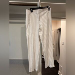 Elegant Cream Striped Women's Pants